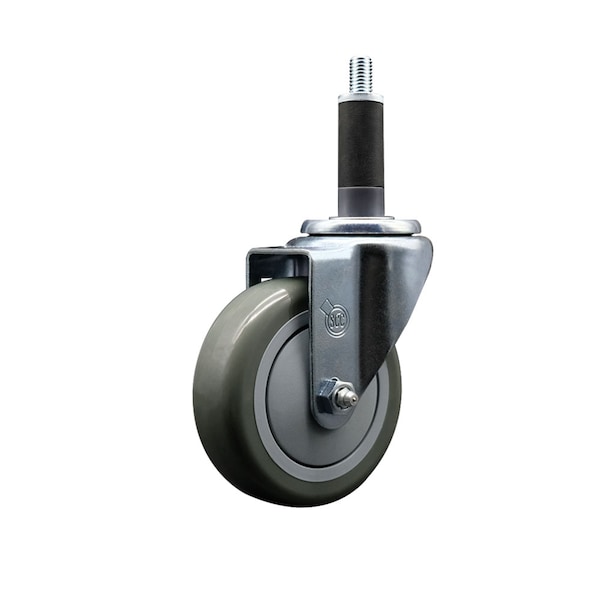 4'' SS Gray Poly Wheel Swivel 1'' Expanding Stem Caster